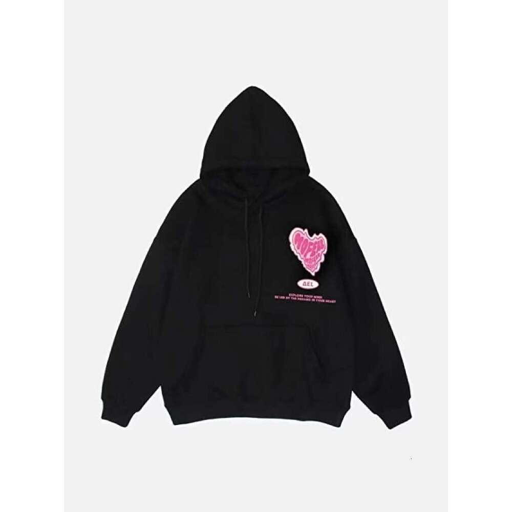 2024 hot fashion brand men's and women's gothic style pullover hoodie, versatile for couples, loose hoodie