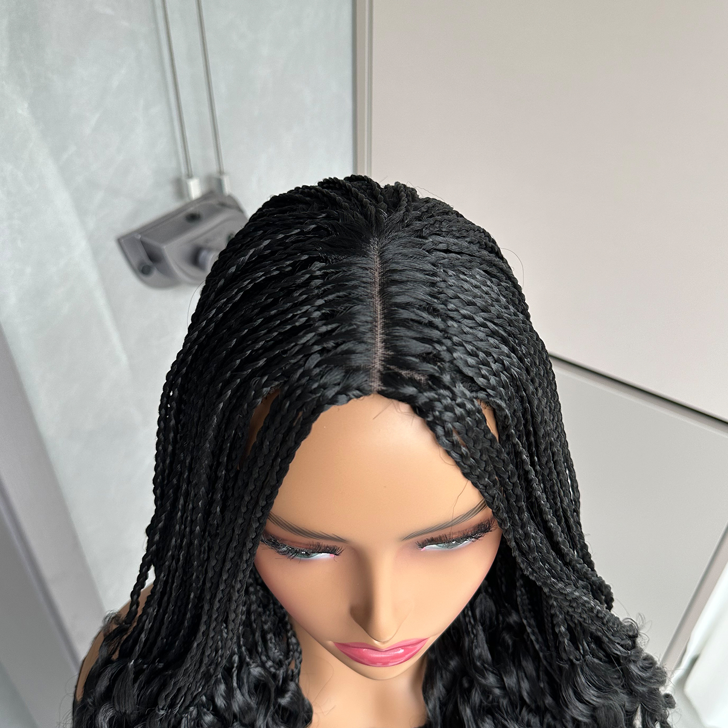 New Braided Wigs Synthetic Box Braid For Black Women Long Wavy Weave Ombre Color 3X Twist Braiding Hair Cosplay Wig
