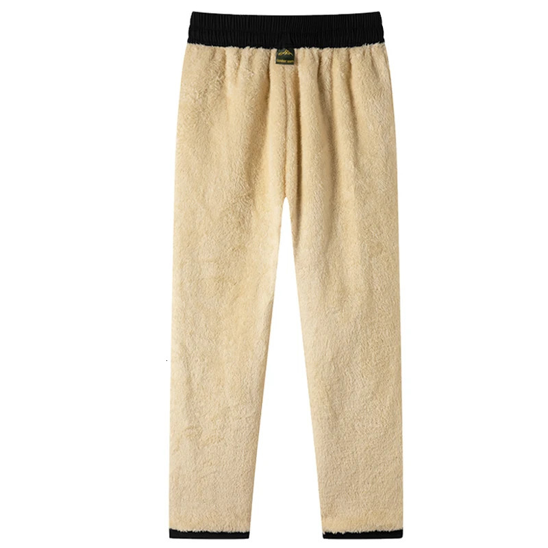 Mens Winter Warm Sports Pants Waterproof Outdoor Thick Cashmere Casual Loose Drawstring Large Size Jogging 241120