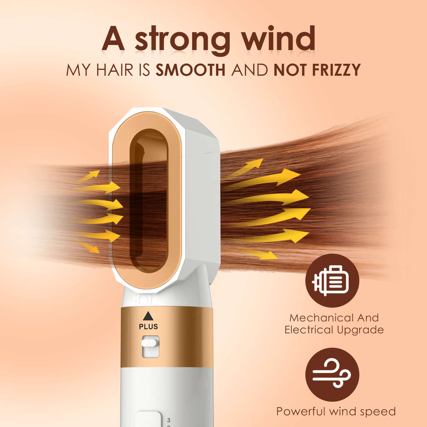 Super Styler 5In1 High-Speed Iron Hot Air Comb Set Straightening Brush Wrap Auto Curg Hair Dryer