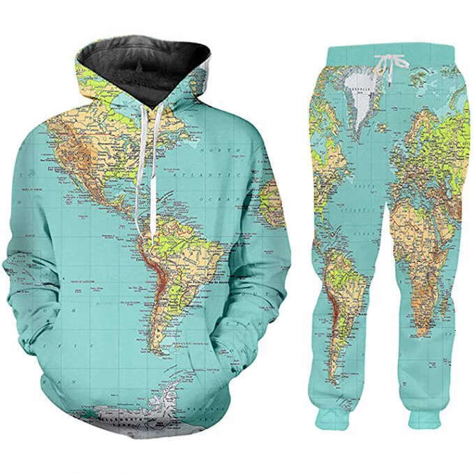 New Spring and Autumn Couple Set Burger French Fries 3D Digital Printing Hoodie Pants