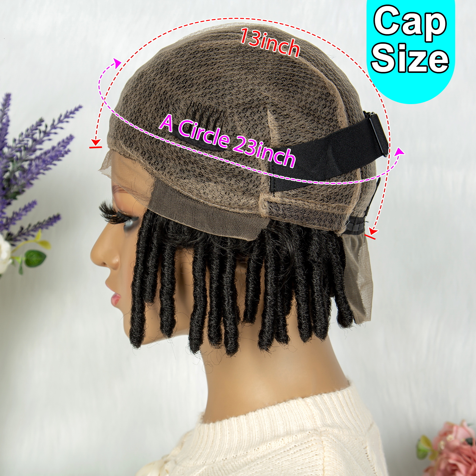 Synthetic Dreadlock Faux Locs Wig Knotless Box Front Braided Wig Full Lace African Braiding Hair For Man Women