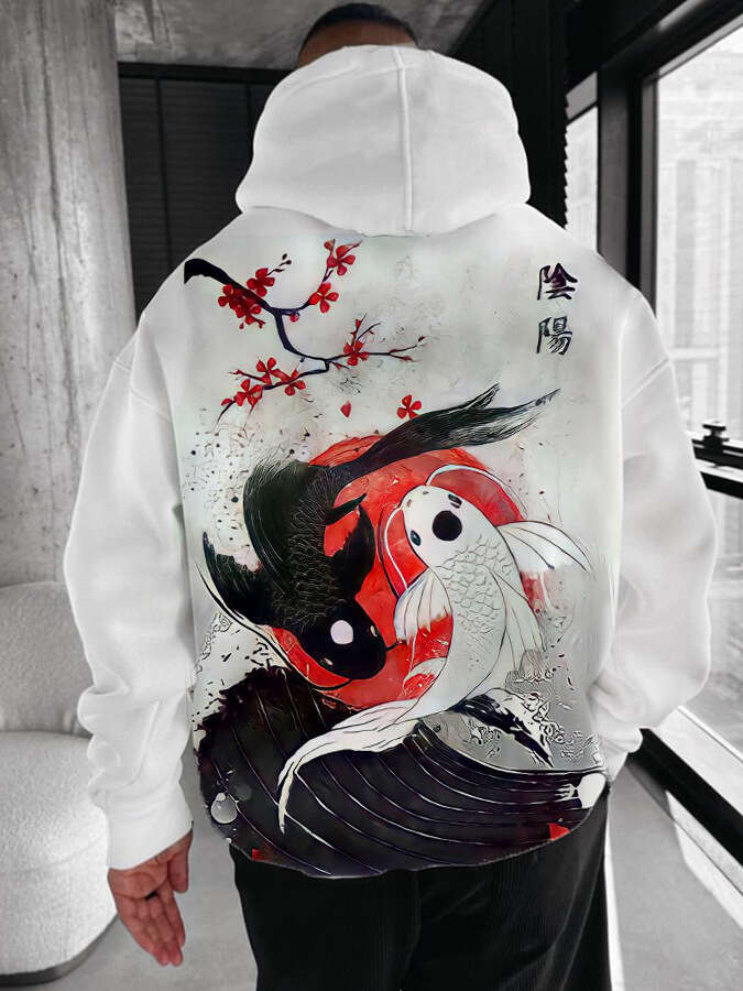 European and American style street fashion trend anime 3D digital printing men's hooded hoodie