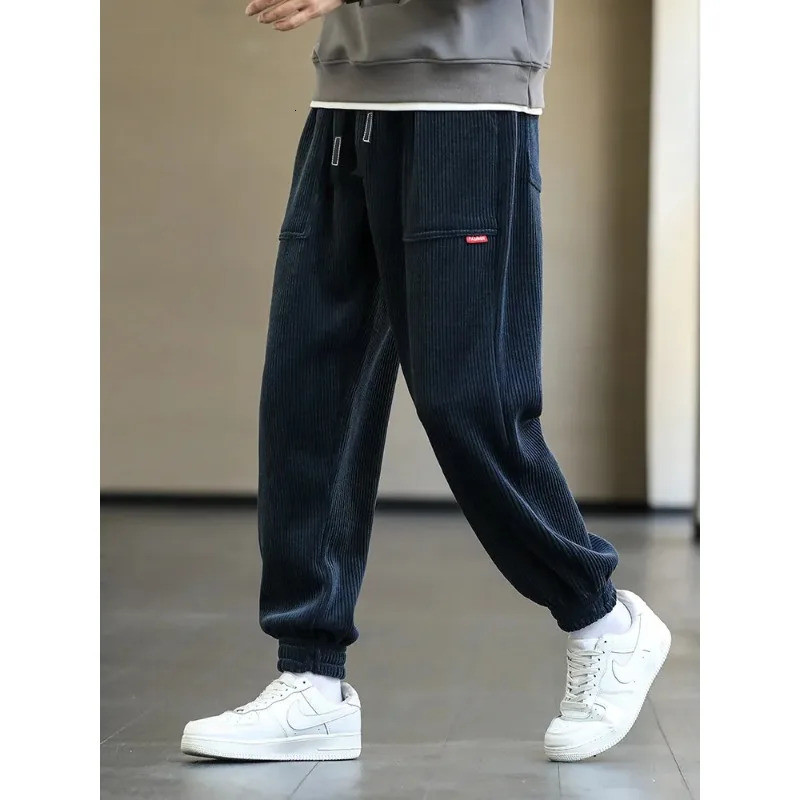2023 Autumn Winter Corduroy Sweatpants Men Baggy Joggers Fashion Streetwear Loose Casual Harem Pants Plus SIze 8XL 241120