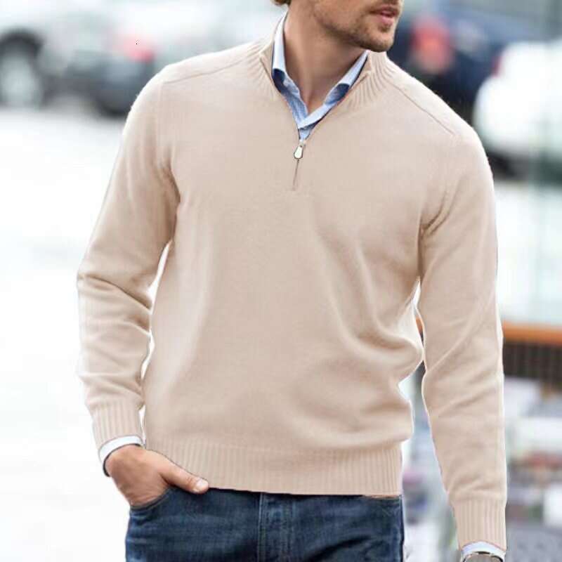 Autumn/Winter Large Men's Long Sleeve Base Warm Wool Knitted Sweater 2024 New Style Unique and Elegant Clothing