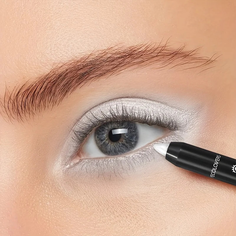 Pearlescent Eyeshadow Pencil Stick Highlight Black Grey Shimmer Eye Shadow Pen with Eyeliner 1pc 241118