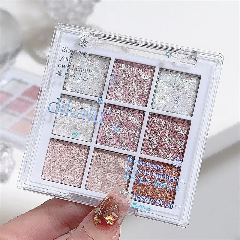 Snow Sequin 9Colors Eye Shadow Palette Glitter Snowflake Diamond White Pearly Charming Contour Eyes Make Up 241118
