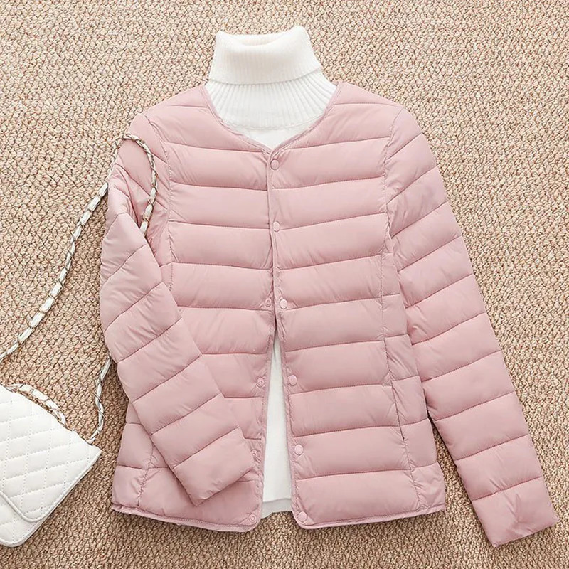 Autumn Winter Thin Light Liner Warm Parka 2024 Lightweight Short Down Cotton Jacket Woman All Match Padded Coats 241125