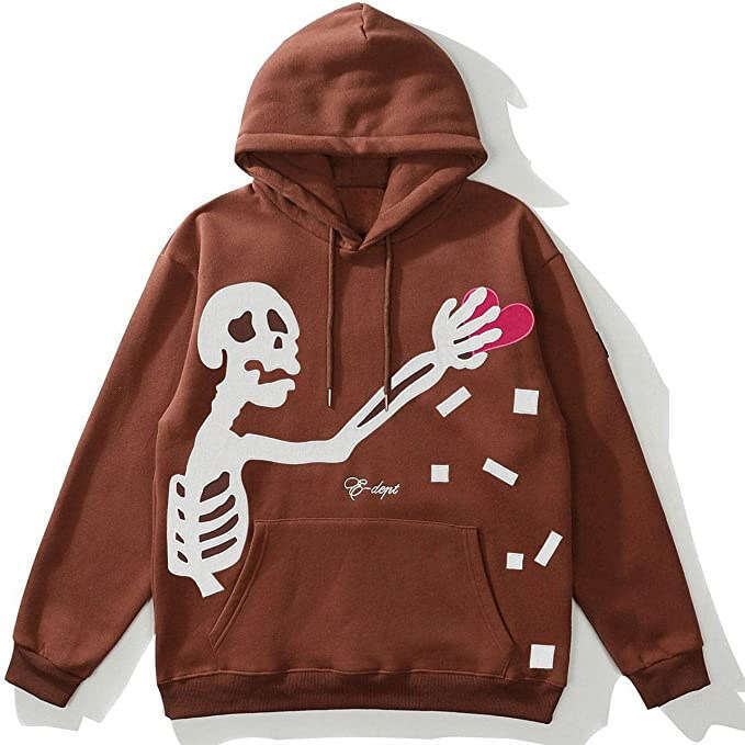 2024 hot fashion brand men's and women's gothic style pullover hoodie, versatile for couples, loose hoodie