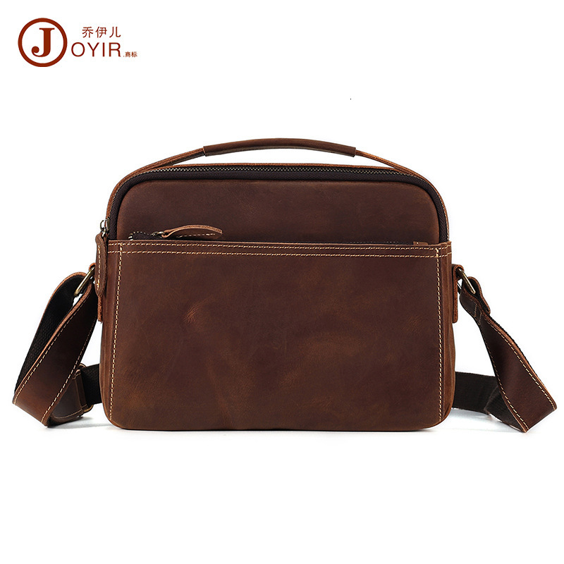 Postman's Crossbody Sports Crazy Horse Skin Genuine Leather Advanced Shoulder Bag Men's Style