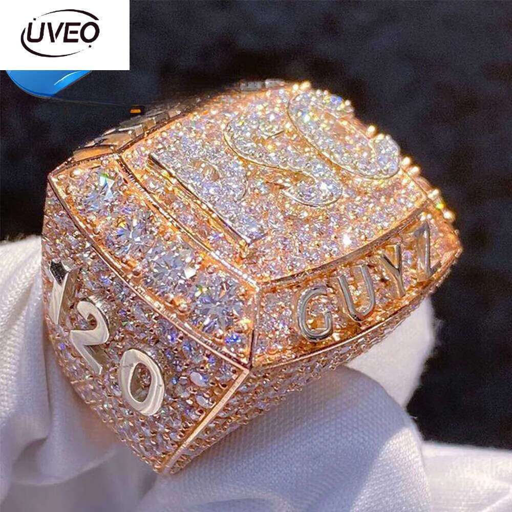 Jewelry Vvs Moissanite Dia Cz Emerald Ring Bg Iced Out Custom Enamel Championship Style Class Rings Mens