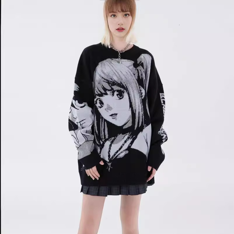 Winter Korean Commuter Candy Hoodie Loose Color Knitted Round Neck Long Sleeve Designer Women's Sweater