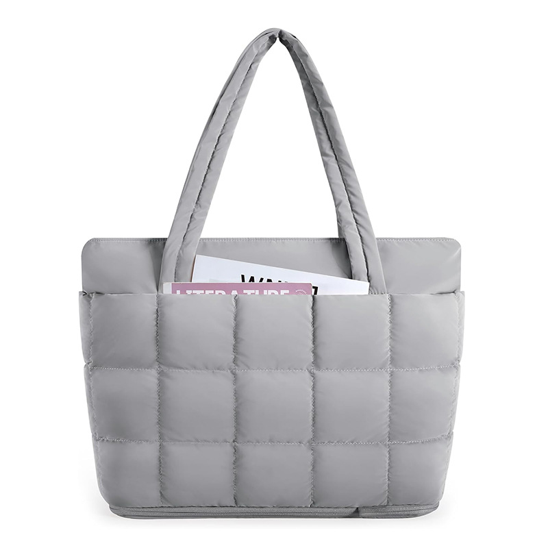 Expandable Tote Bag Puffer Small tote bag with Zipper, Travel Bags Casual Handbags Nurse Bag