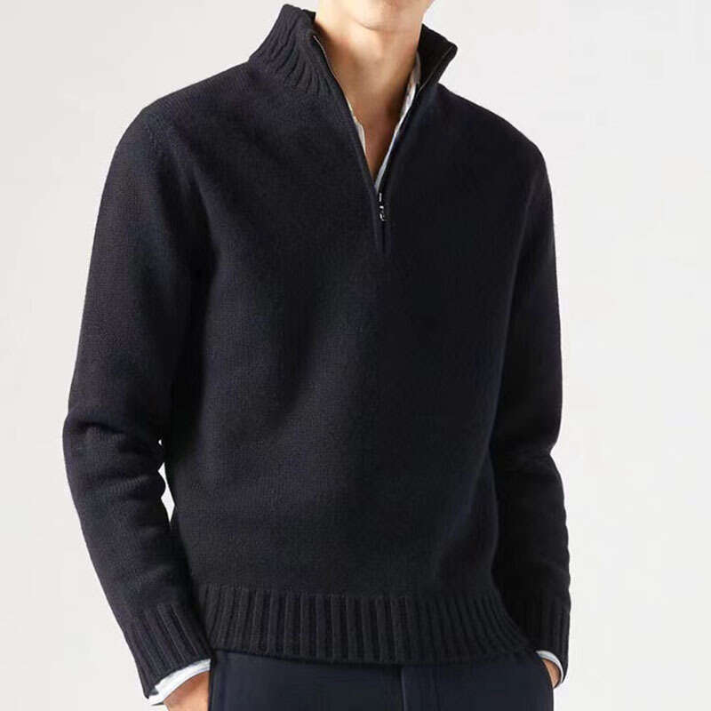 Autumn/Winter Thickened Men's Woolen Warm Knitted Sweater 2024 New Style Stylish and Elegant Clothing