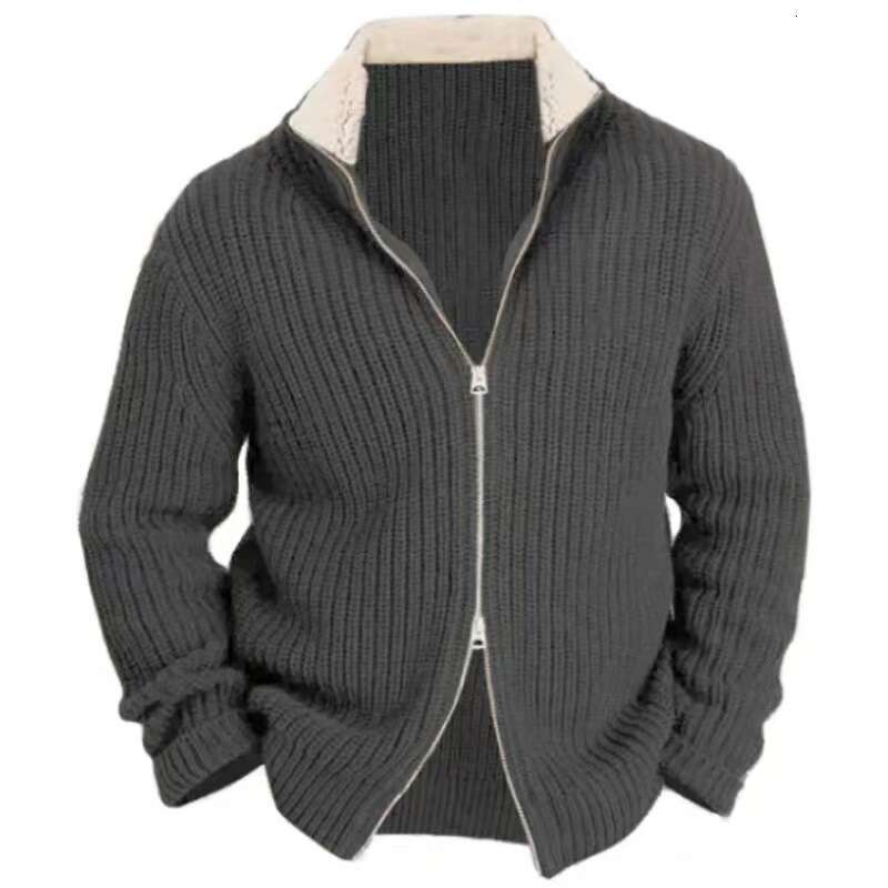 Autumn/Winter Men's Coat High Quality Sweater Thickened Double Pullover Warm Dad's Woolen Fabric 2024 New Style Stylish and Elegant Clothing