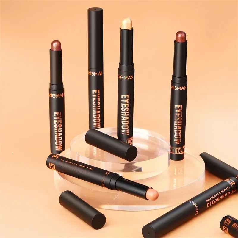 Glitter Brown Eyeshadow Pen Smoky Eyes Makeup Long Lasting Shimmer Matte Lying Silkworm Pencil Highlighter Stick 1pc 241118