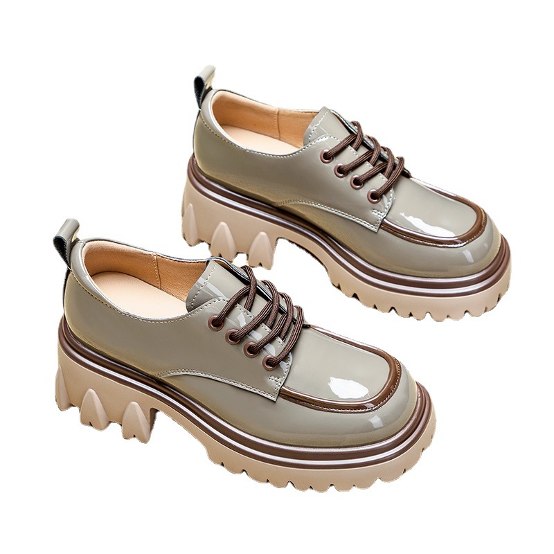 Loafers Women New in Fashion Designer Platform Thick Bottom Height Increasing Lace-up Slip on Dress Shoes