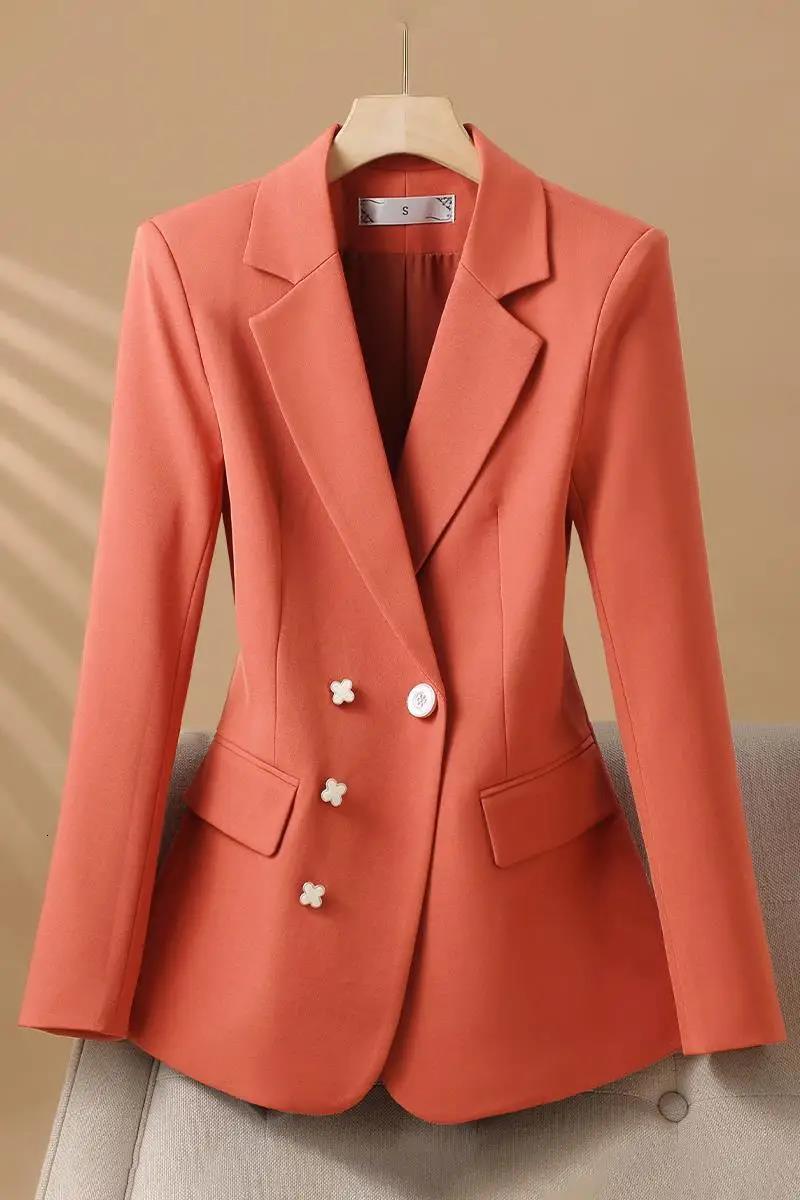 2024 Fashion Women's Blazers Autumn New Coats Jackets Long Sleeve Single Button Casual Outerwears Female Clothing Coat