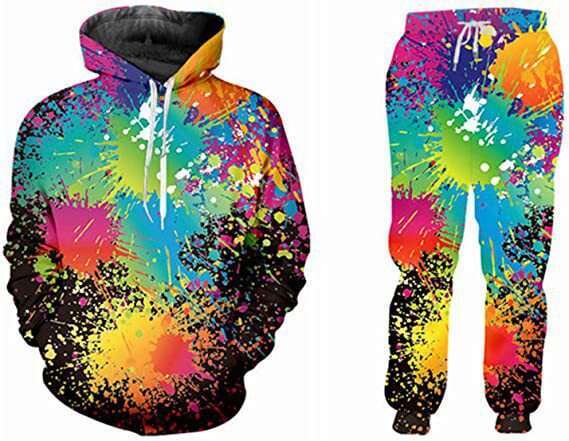 New Spring and Autumn Couple Set Burger French Fries 3D Digital Printing Hoodie Pants