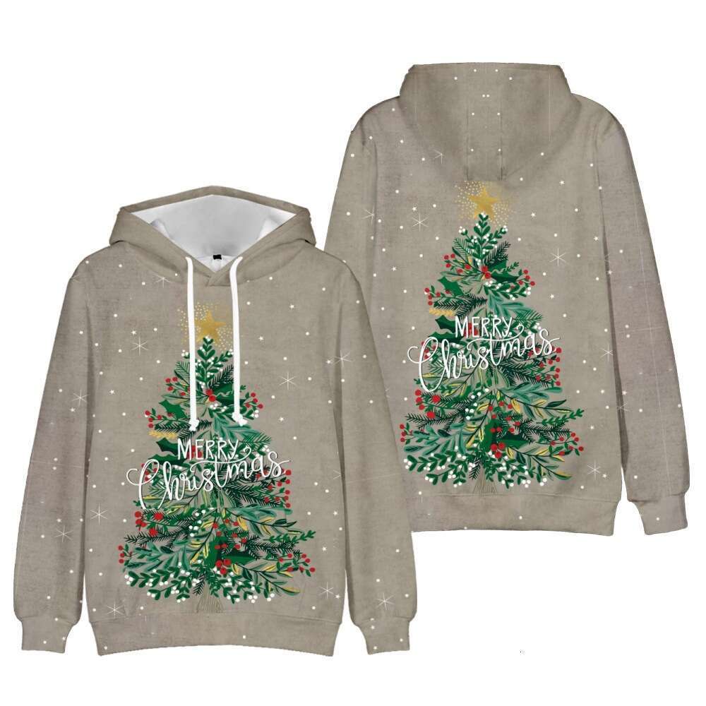 Autumn winter street fashion hoodies, Christmas reindeer 3D digital printed men's and women's hoodies
