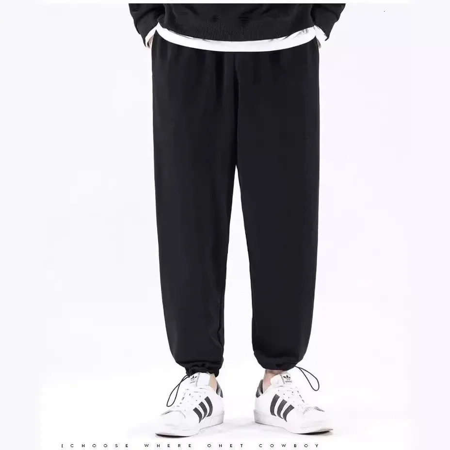 Trendy Mens Casual Loosefit Black Grey Sweatpants Long Pants For Summer Comfortable Fit Lightweight Material 241120