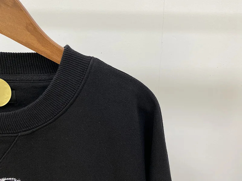 Black Graphic Print Women Crew Neck Sleeve Long Sleeves Oversized Sweatshirt Autumn Winter