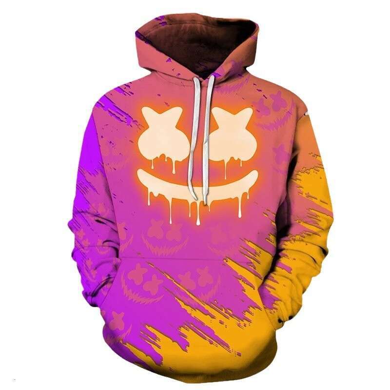 2024 Autumn/Winter 3D Digital Printed Pumpkin Halloween Series Men's Hoodie
