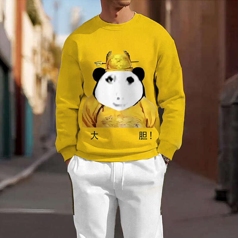 Creative autumn winter hoodie set with bold dragon design 3D digital printing for casual men's women's hoodies and pants