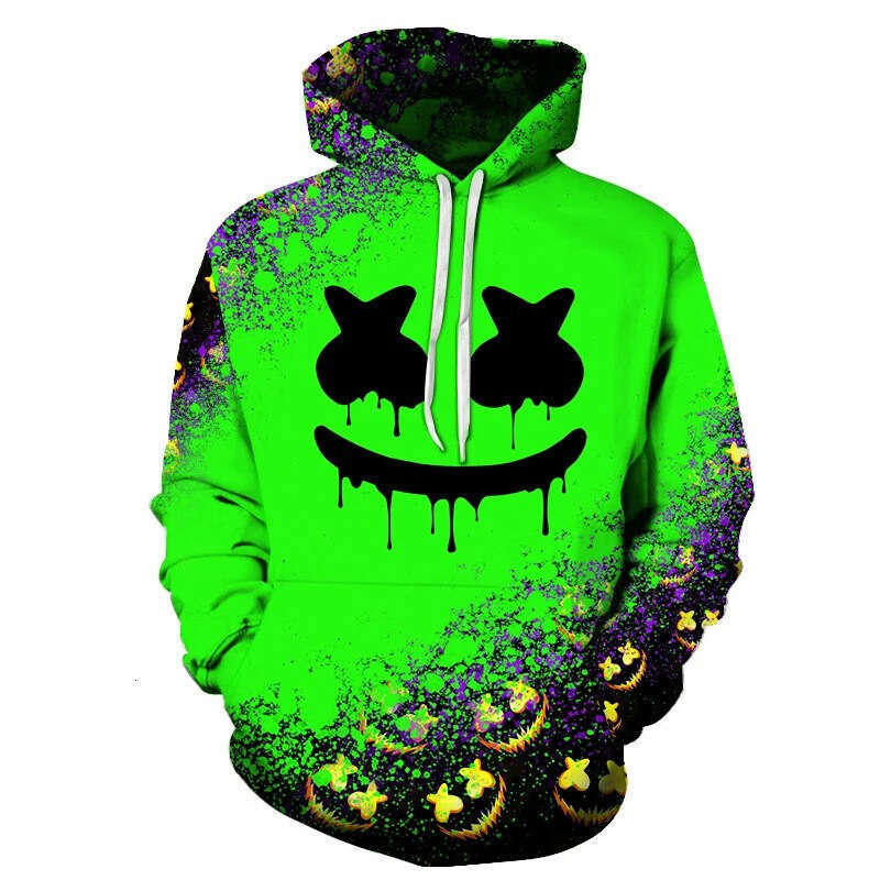 2024 Autumn/Winter 3D Digital Printed Pumpkin Halloween Series Men's Hoodie