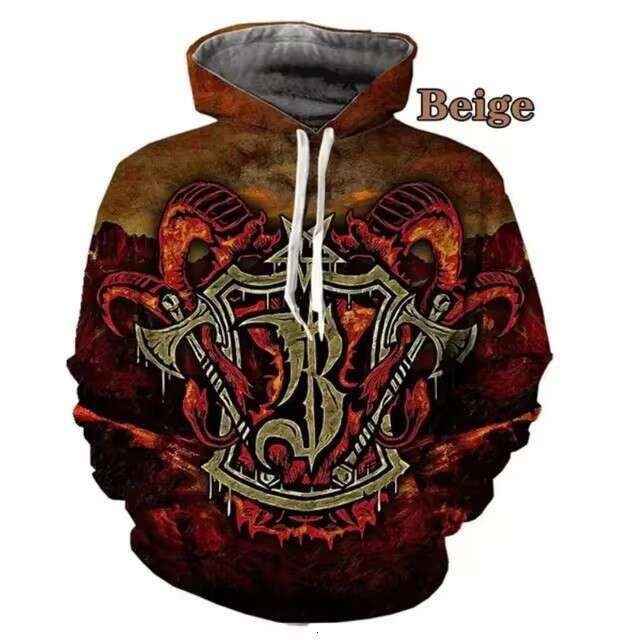 New European American style 3D digital printed hooded sweatshirt for men in spring and autumn, loose skeleton design, 2024 hot selg item