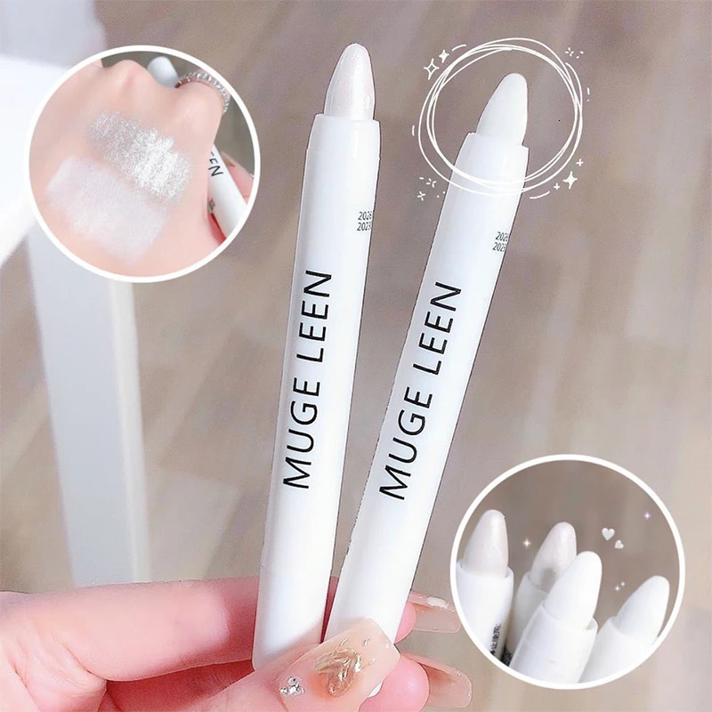 Pearl White Eyeliner Pencil Matte Eyes Head Brightening Flash Highlighter Eyeshadow Stick Waterproof Lying Silkworm Pen Cosmetic 241118