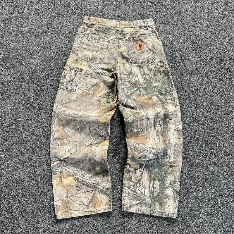 2025 S Fashion Designer Men S Jeans Y K Trend Art Brown Print Washed Loose Straight Haruku Pants Street Hip Hop Rap Women S