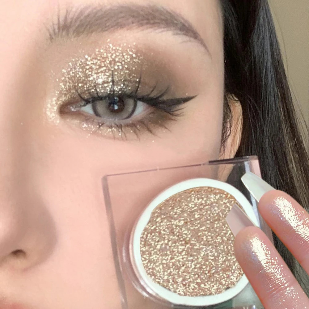 Single Color Eyeshadow Pearlescent Earth Tones Long Lasting Waterproof Gliter for Eyes Pressed Shimmer Makeup Cosmetic 241118