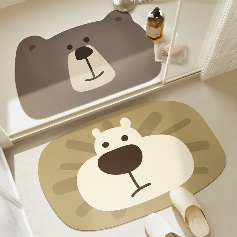 Bathroom Door Anti-slip Mat Bathroom Anti-fall Foot Mat Soft Diatom Mud Water-absorbing Quick-drying Mat