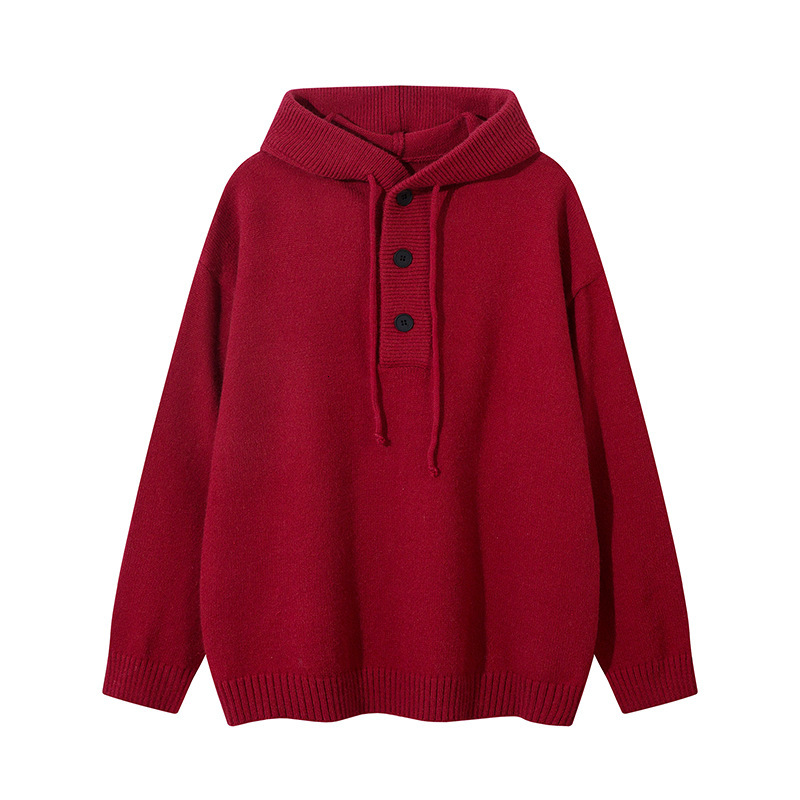 New AKanbullet American Grey Hooded Sweater with Lazy Style for Autumn and Winter, High Quality Knitted Top by Male and Female Designers