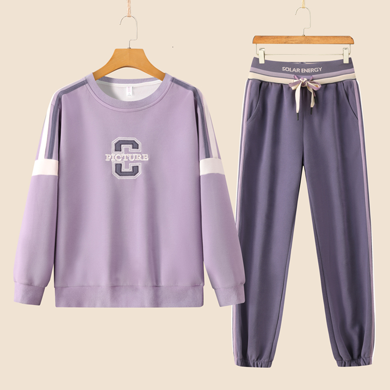 Tracksuit Two Piece Set Winter Warm Hoodies+Pants Pullovers Sweatshirts Female Jogging Woman Clothing Sports Suit Outfits