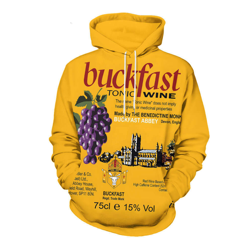 European and American new winery 3D digital printed street sports shirt men's hooded casual sweatshirt