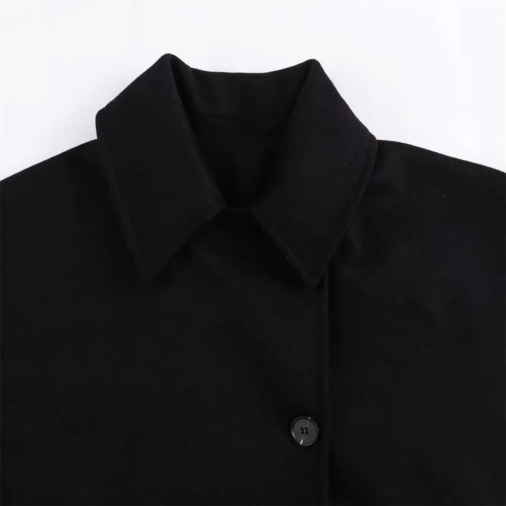 2024ZAR SpringSummer Selling Womens Wear European and American Style Wool Blended Short Coat 241121