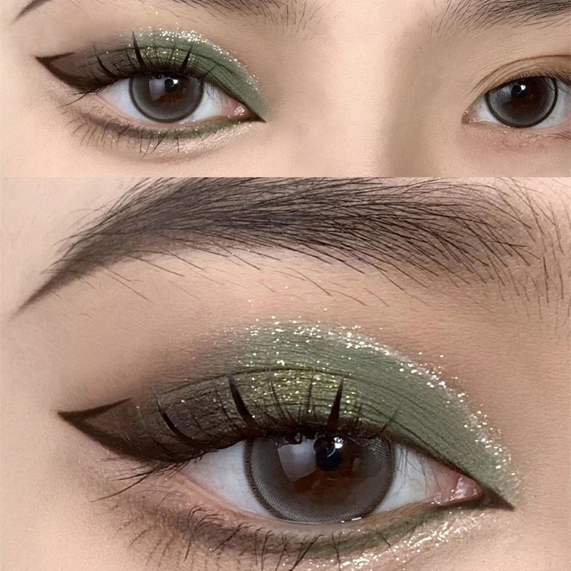 9 Colors Eye Shadow Palette Matte Glitter Green Eyeshadow Sequins Pearlescent Pigments Professional Makeup 241118