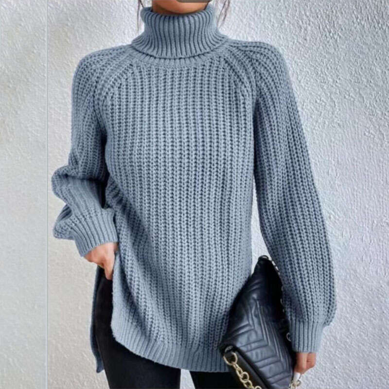 Autumn/Winter European and American Women's Woolen High Collar Thick Sweater 2024 New Casual Versatile Fashion Clothing