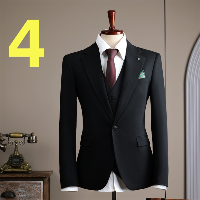 A5--master Groom k1443 suit men's suit set slim fit dress casual handsome plaid suit men