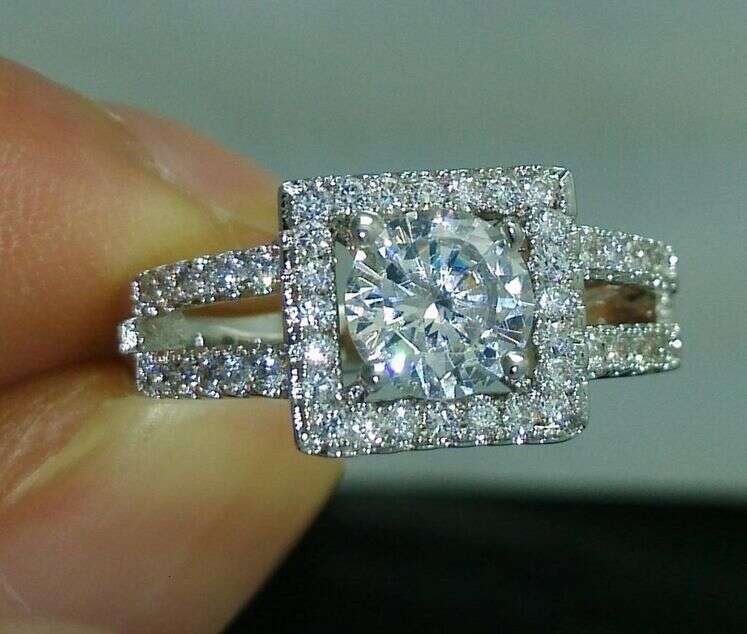 Exquisite 10K Gold Filled White Topaz Fashion Jewelry Gemstone Wedding Ring for Women (Free Shipping)