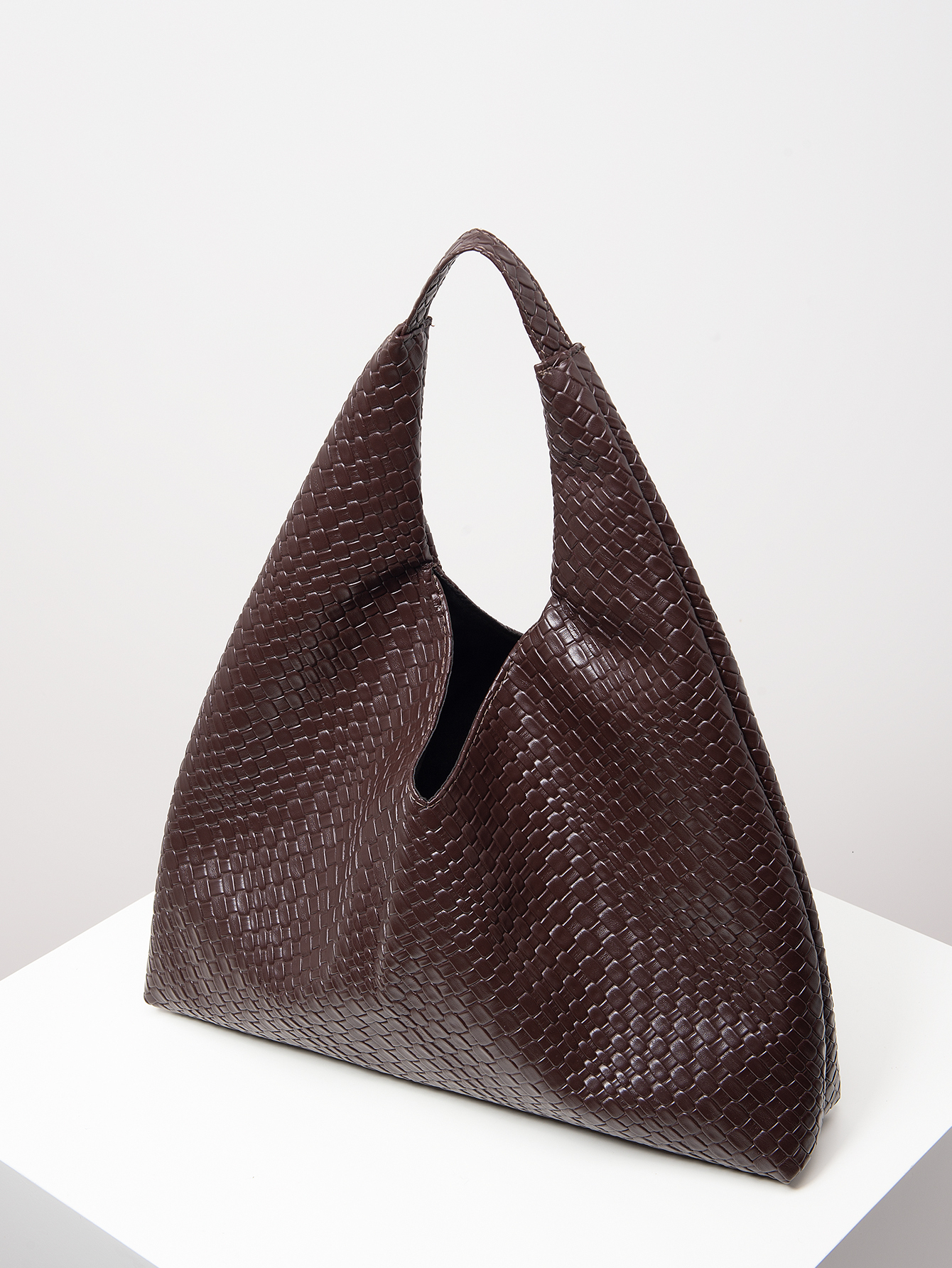 Women's 2024 Retro Artificial Leather Woven Pattern Shoulder Capacity Casual Armpit Large Tote Bag, Daily Work Clothing And Shopping Bag (Random 