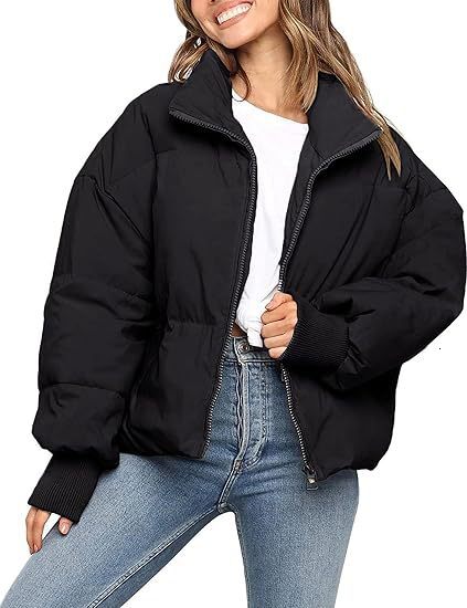 Designer Women's Fashion Trend Winter Warm Long Sleeve Zipper Loose Quilted Down Jacket Coat