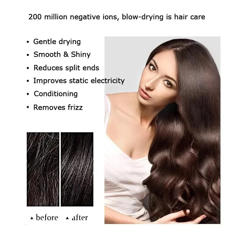 Professinal Leafless Hair 110V/220V Negative Ion Quick Drying Powerful Constant Flyaway Attachment Electric Blow Dryer