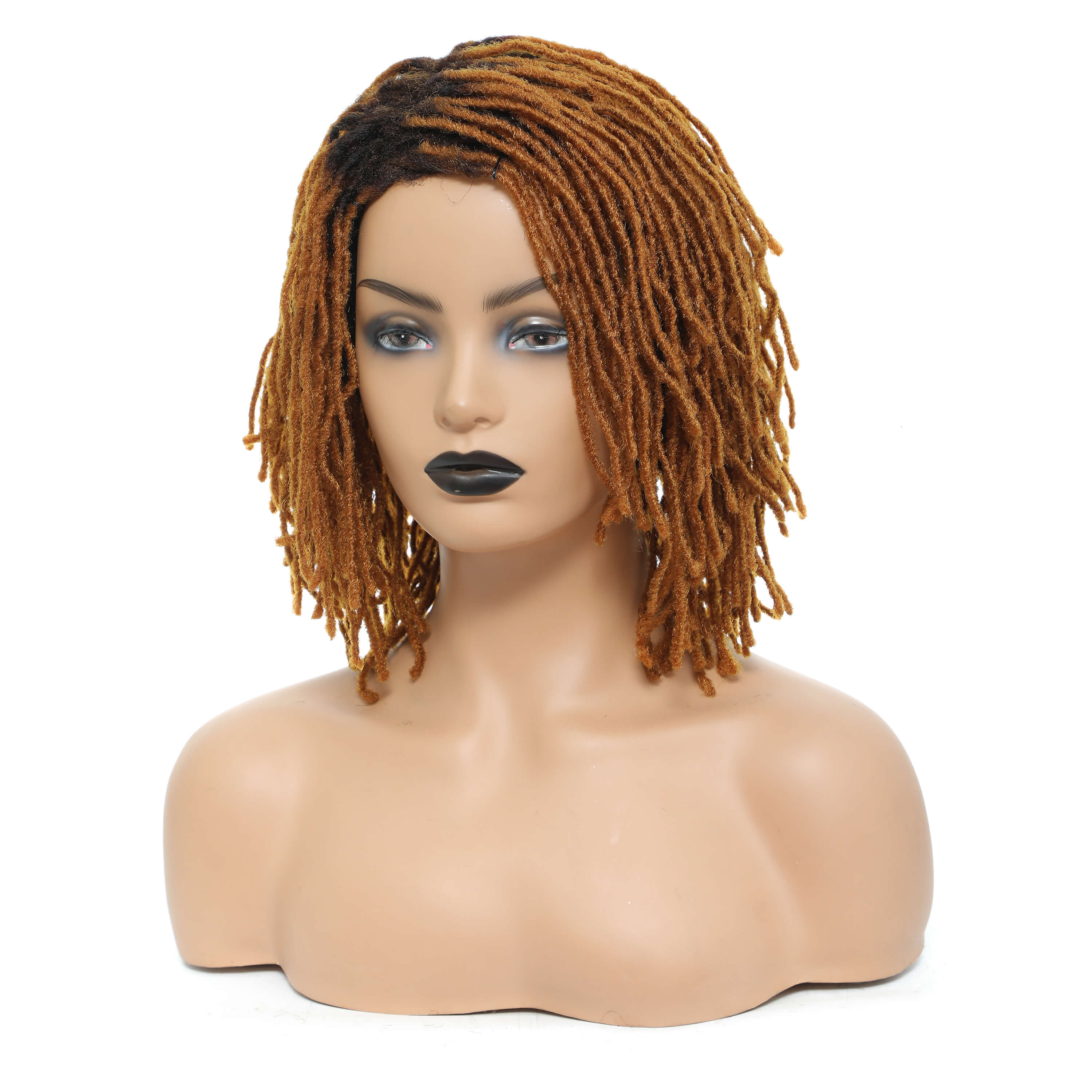 10Inches Braided Afro Bob Wig Synthetic Dreadlock Wigs For Black Woman Short Curly Ends Cosplay Yun Rong Hair