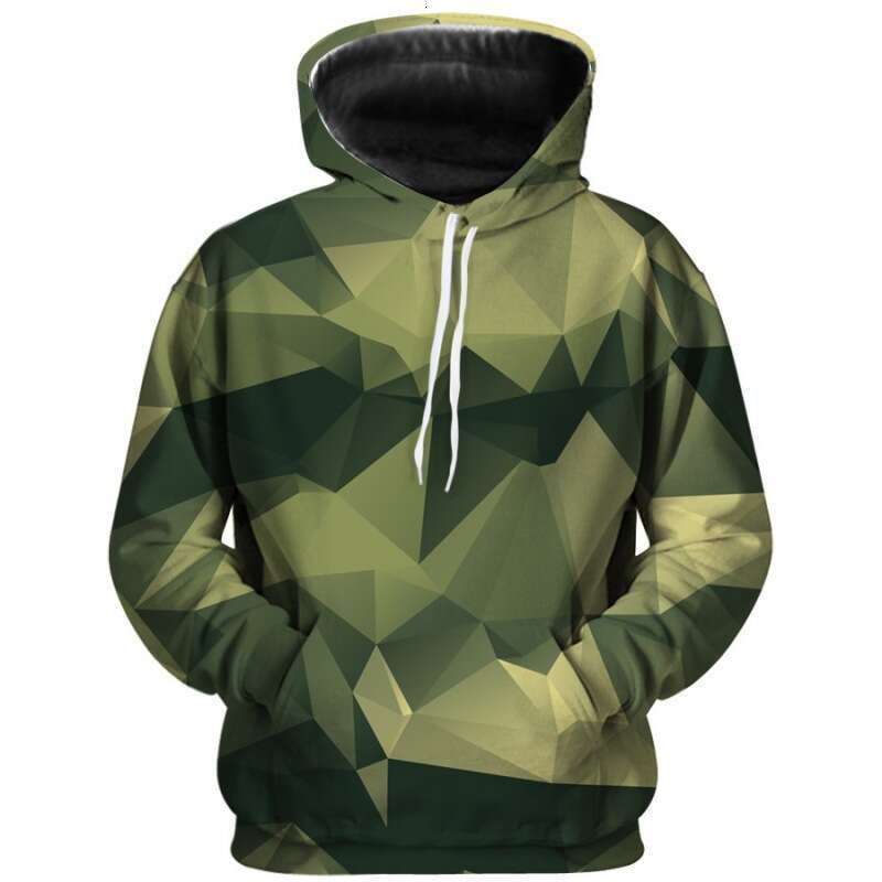 New 3D digital printed hooded casual round neck adult and children camouflage sweatshirt
