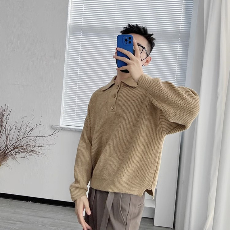 New American high-end autumn and winter collection, men's loose knit pullover sweater, fashionable designer shirt top