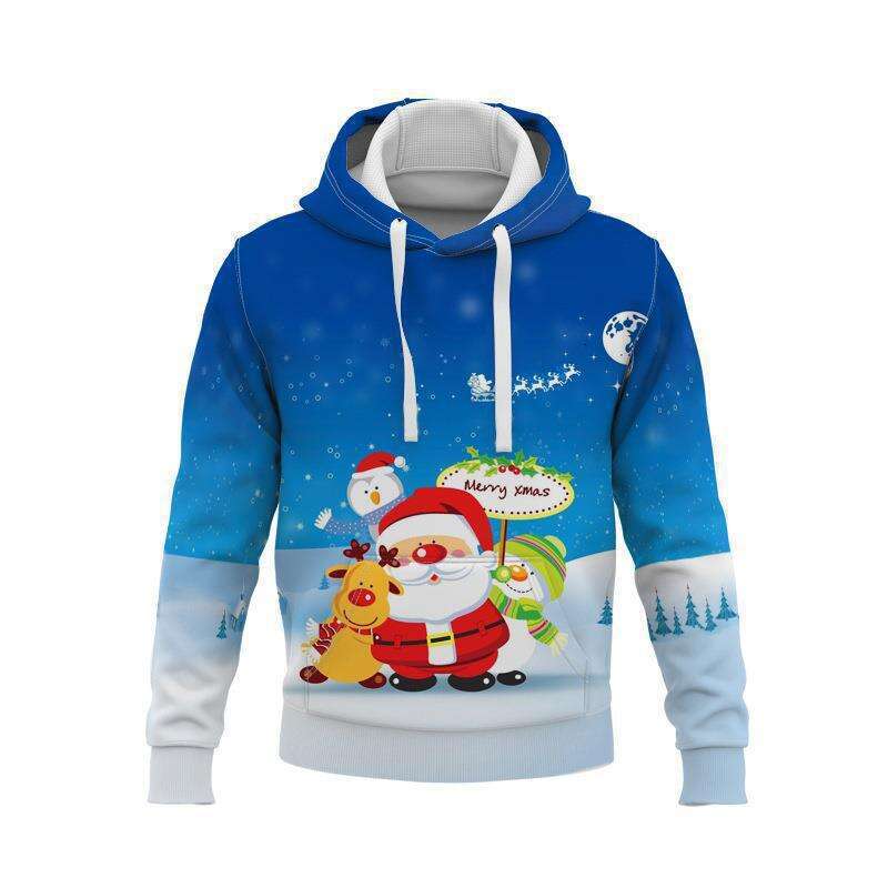 2024 Autumn/Winter Santa Claus Cute for Men and Women 3D Digital Printed Hoodie