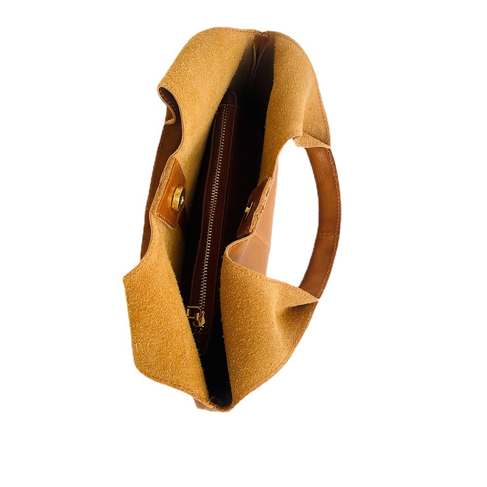 2023 genuine handbag lazy style soft leather versatile simple niche women's bag